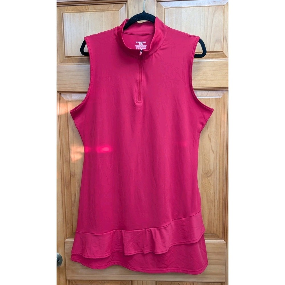 Gradual Women's XXL Dress Designed in Italy 1/2 Zip Front Red Sleeveless